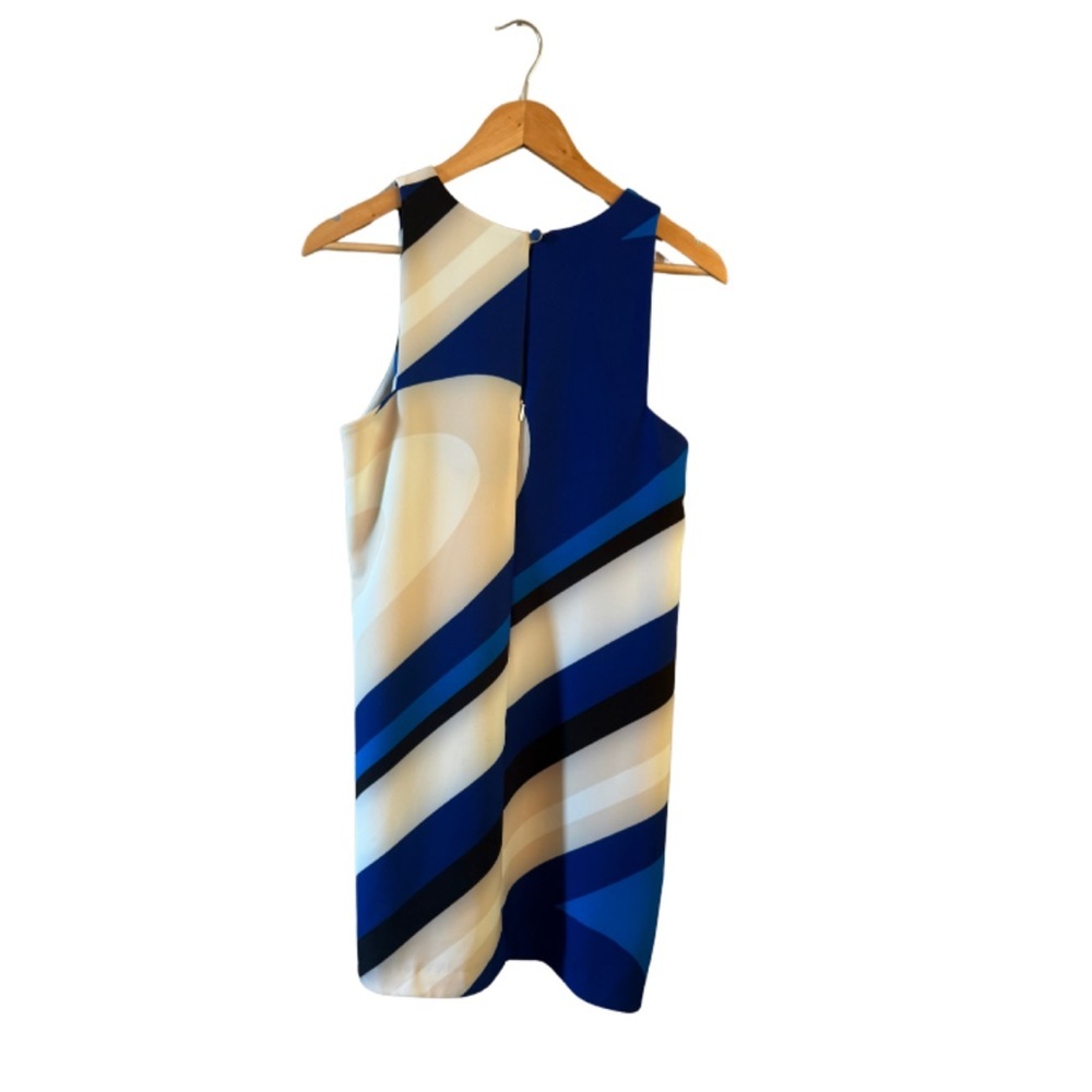 Milly Abstract Mini Dress Size 8 Blue Black - Picture 3 of 9